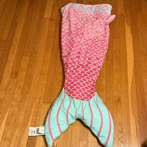Mermaid Tail Blanket for Kids - Pink and Green